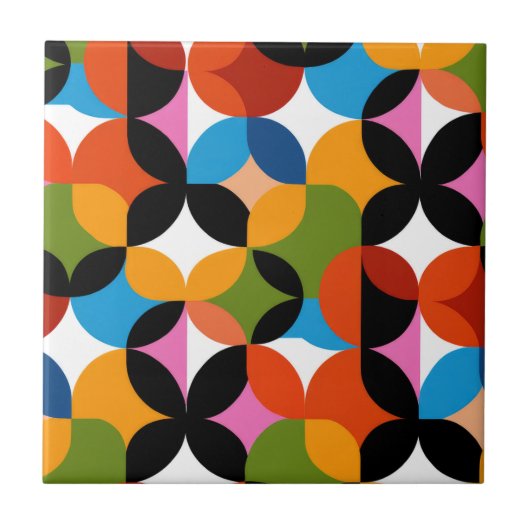 Carreau Retro Abstract Pattern Bold Mid Century Modern (Devant)