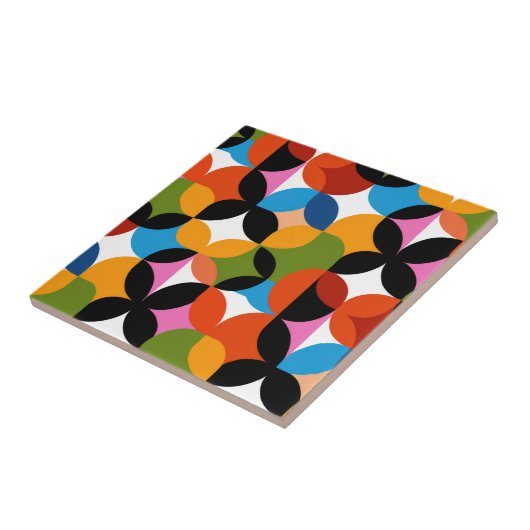 Carreau Retro Abstract Pattern Bold Mid Century Modern  (Côté)