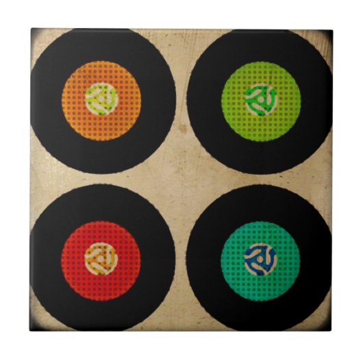 Carreau Rétro album de disque vinyle 45 (Devant)