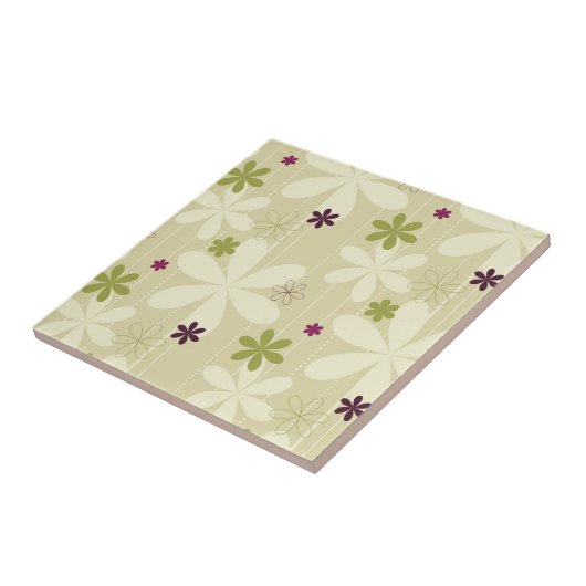 Carreau Rétro arrière - plan floral (Côté)