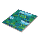 Carreau Retro Art Nouveau Floral Lily Pad Pattern (Côté)