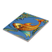 Carreau Retro Art Nouveau Koi Fish Pattern (Côté)