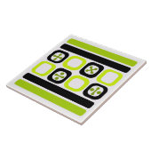 Carreau Retro Atomique Carrés lignes Chartreuse (Côté)