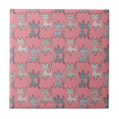 Carreau Rétro Cat Graphic Pattern Gray (Devant)