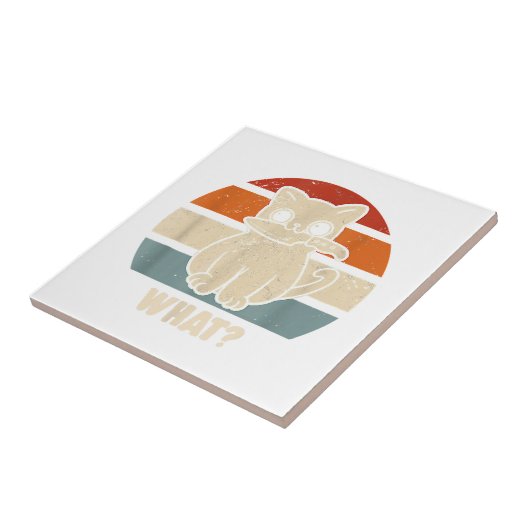 Carreau Rétro Ce Chat Couteau Meow Kitty Funny Chats Maman (Côté)