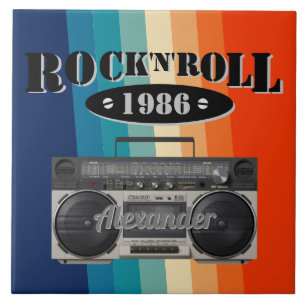 Carreau Retro classique boite à boum rock n roll musique v
