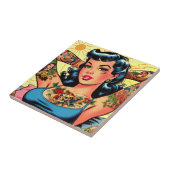 Carreau Retro Comics Tattoo Girl (Côté)