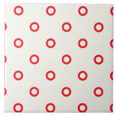 Carreau Rétro conception de point rouge de cercle (Devant)