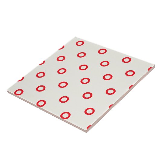 Carreau Rétro conception de point rouge de cercle (Côté)