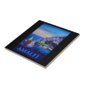 Carreau Rétro côte Italie d'Amalfi d'affiche (Côté)