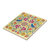 Carreau Retro Country Chickens In Flower Garden Pattern (Côté)