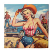 Carreau Retro Cowgirl Pin Up (Devant)