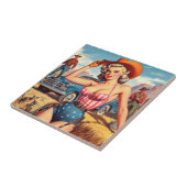 Carreau Retro Cowgirl Pin Up (Côté)