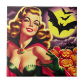 Carreau Retro Cute Vampire Pin-up (Devant)