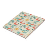 Carreau Retro Flamingo Poolside Summer Pattern (3) (Côté)