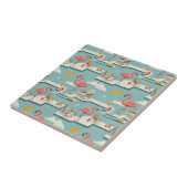 Carreau Retro Flamingo Poolside Summer Pattern (6) (Côté)