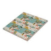 Carreau Retro Flamingo Poolside Summer Pattern (8) (Côté)