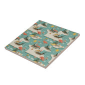 Carreau Retro Flamingo Poolside Summer Pattern (9) (Côté)