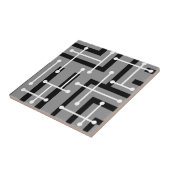 Carreau Retro Geometric Art Maze Gray (Côté)