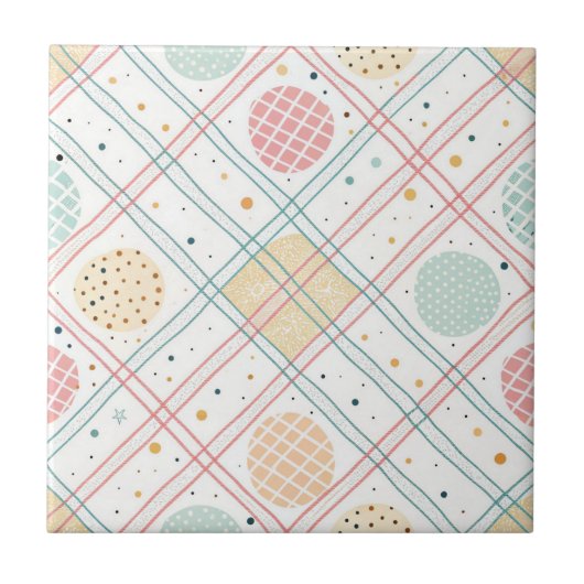 Carreau Retro Geometric Circle | Mid-Century Abstract (2) (Devant)