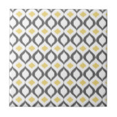 Carreau Retro Geometric Ikat Yellow Gray Pattern (Devant)