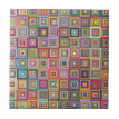 Carreau Retro Geometric Square Tile Pattern (Devant)