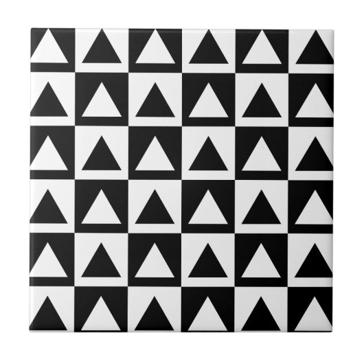 Carreau Rétro Geometrics noir et blanc (Devant)