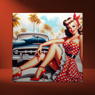 Carreau Retro Girl Classic Pin Up