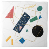 Carreau Retro Gray Big Daisy Flowers White Design (Devant)