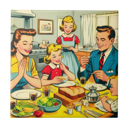 Carreau Retro Happy Family Comics (Devant)