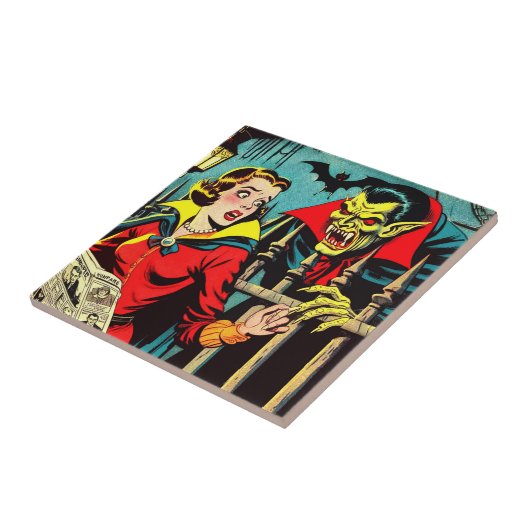 Carreau Retro Horror Vampire Comics (Côté)