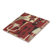 Carreau Retro les années 50 Atomic Print Brick Black Moss  (Côté)