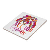 Carreau Retro Live Lauder Lesbian Rainbow Floral Heart Pri (Côté)