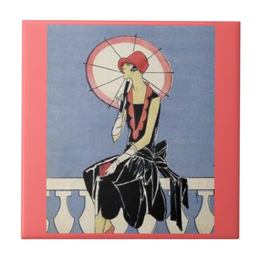 Carreau Rétro Madame Tile d'art déco (Devant)