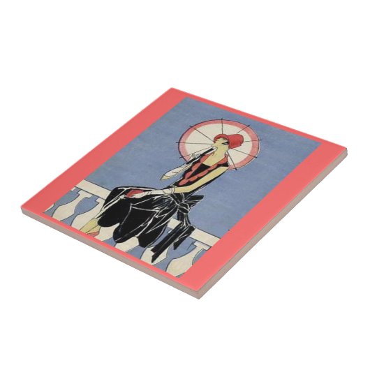 Carreau Rétro Madame Tile d'art déco (Côté)