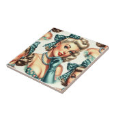 Carreau Rétro Mignon Pin-Up Classique (Côté)