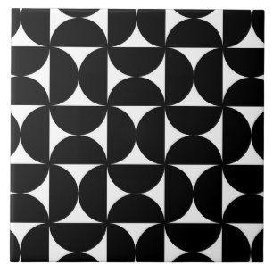 Carreau Retro Minimalist Style Black Geometric Bauhaus