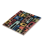 Carreau Rétro Moderne Abstrait de milieu de siècle (Côté)