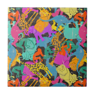 Carreau Rétro motif animal de silhouettes