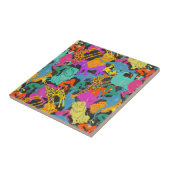 Carreau Rétro motif animal de silhouettes (Côté)