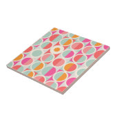 Carreau Rétro motif de cercle de roses indien (Côté)