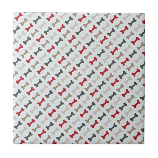 Carreau Rétro motif d'os de chien (Devant)