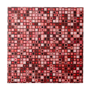 Carreau Rétro motif génial rouge, blanc et noir de tuile