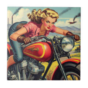 Carreau Retro Motorcicle Pin up