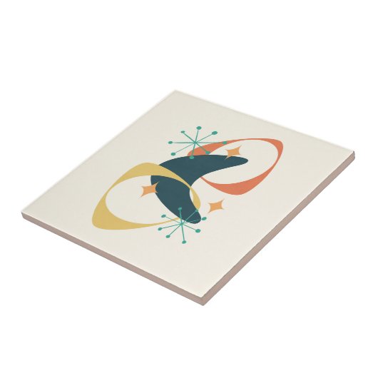 Carreau Retro Moyen Siècle de l'ère de l'espace atomique A (Côté)