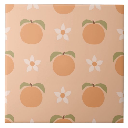 Carreau Retro Peach Floral Cute Southern (Devant)