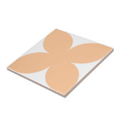 Carreau Retro Peach Floral Pétale Mi-Siècle Design moderne (Côté)