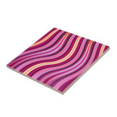 Carreau Rétro purple wavy stripes pattern (Côté)