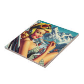 Carreau Retro Snowboard Girl (Côté)