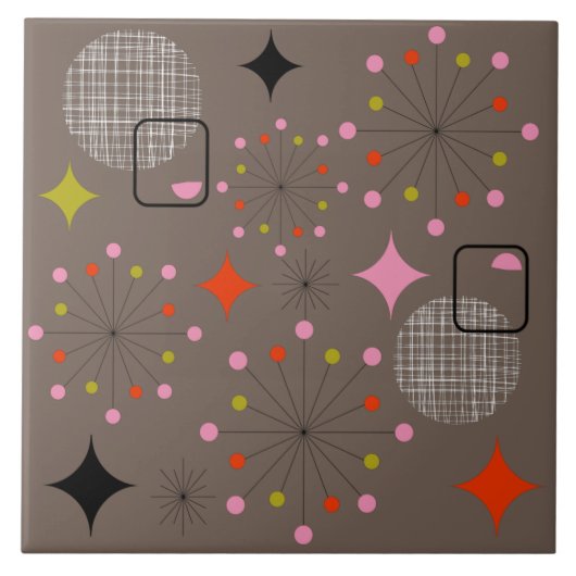 Carreau Rétro Starburst atomique (Devant)